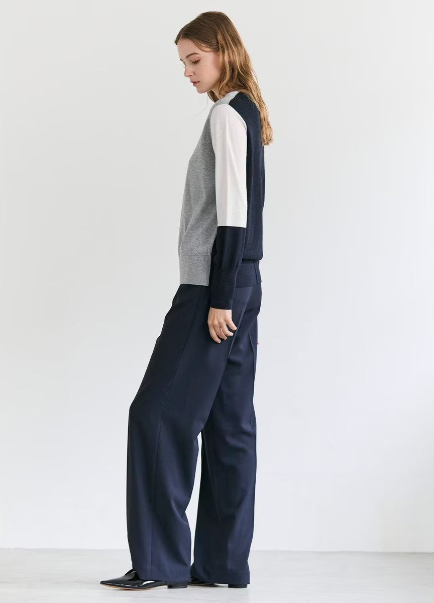 親膚造型拼色針織衫